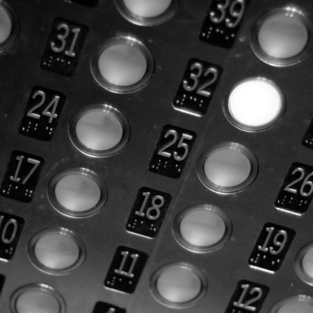 panel of elevator buttons